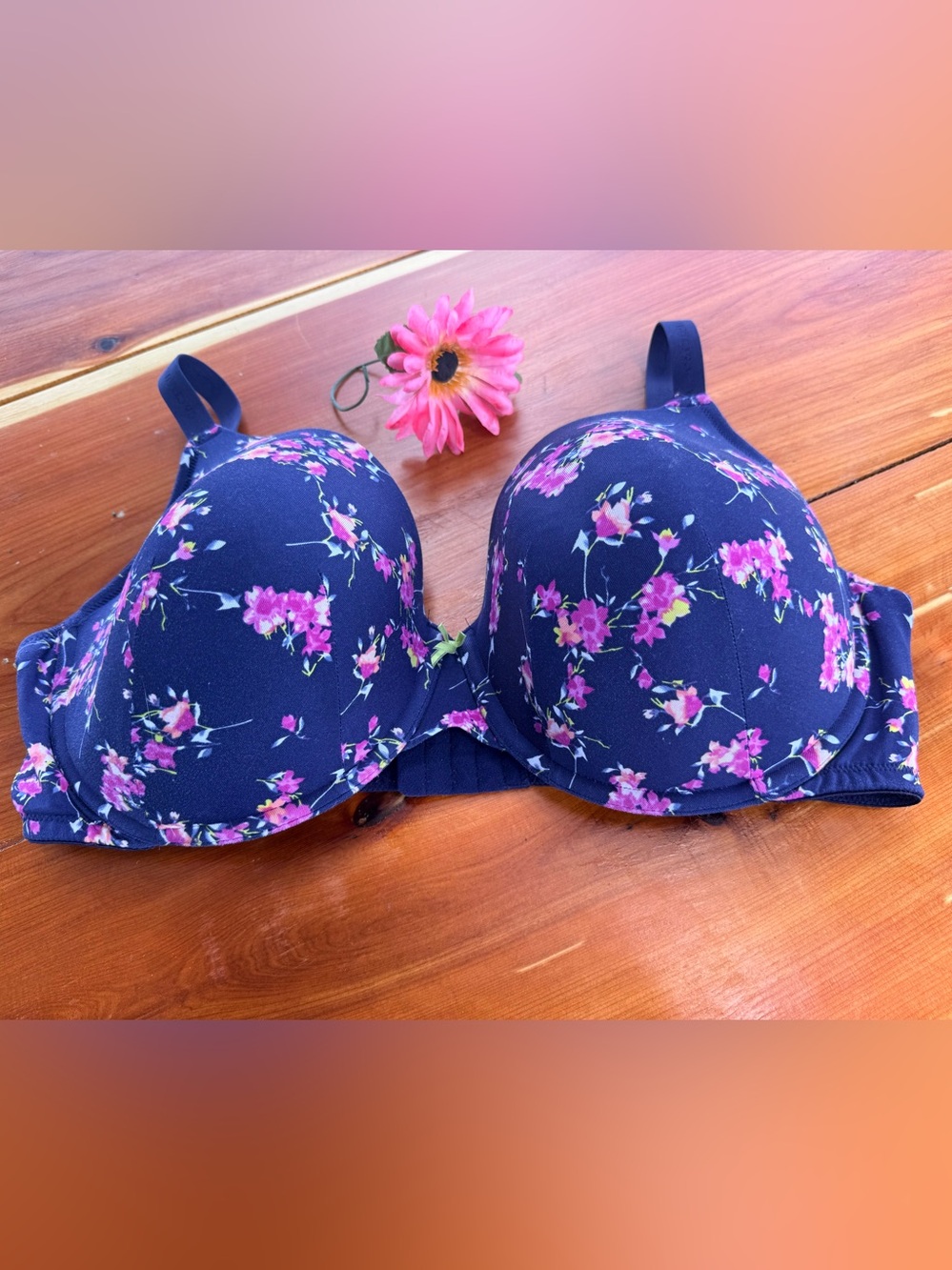 Cacique Floral Navy Full Coverage Bra 44DDD